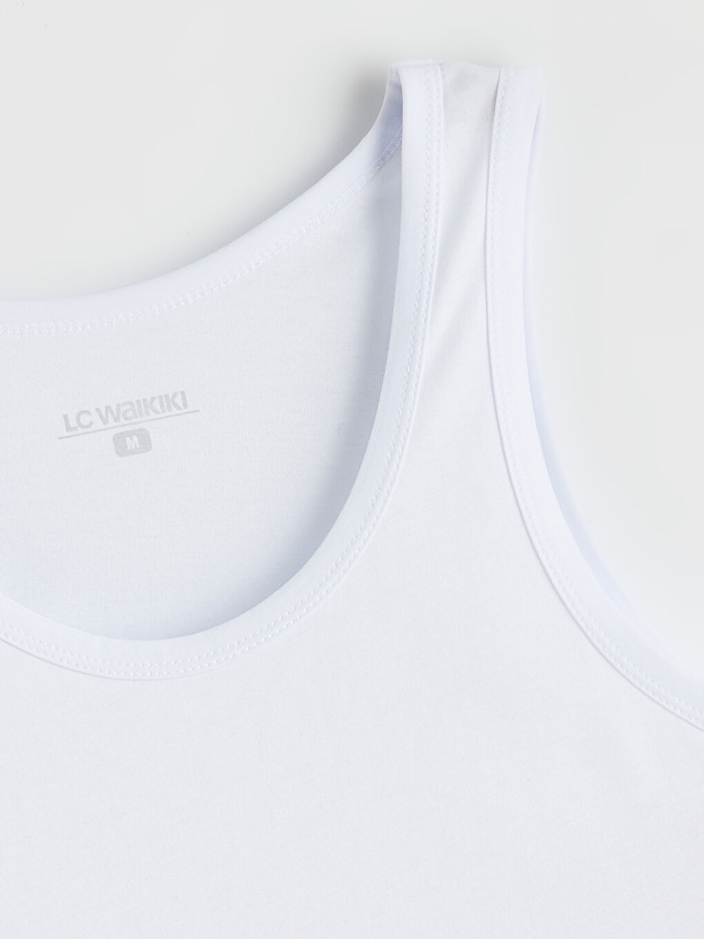 Beyaz U Yaka Penye Erkek Atlet 5'li-2