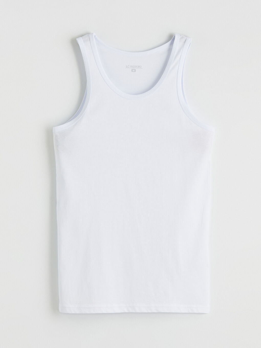 Beyaz U Yaka Penye Erkek Atlet 5'li-3