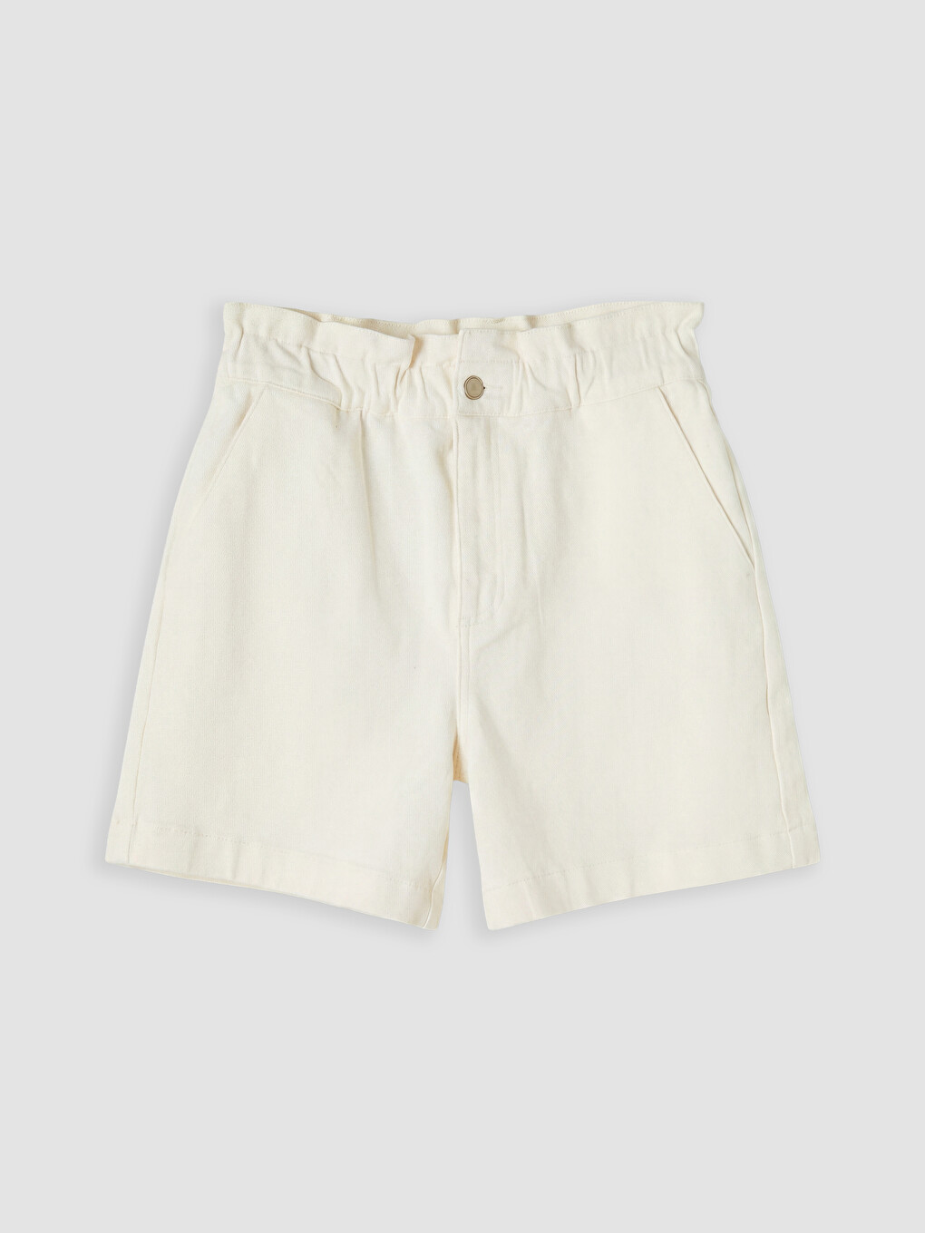 Elastic Waist Women's Jean Shorts-4