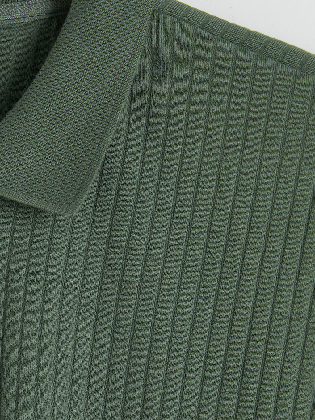 Yeşil Polo Yaka Erkek Triko Tişört-2