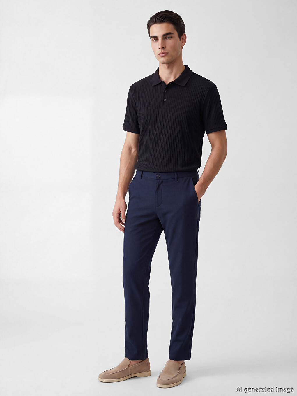 Polo Collar Men's Knitwear T-Shirt-1