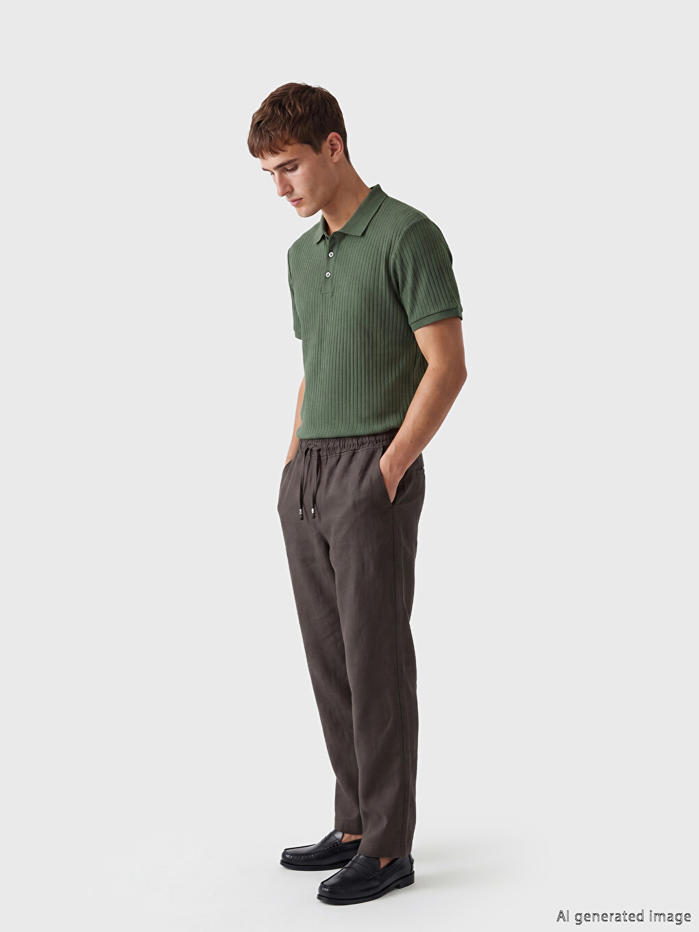 Polo Collar Men's Knitwear T-Shirt-1