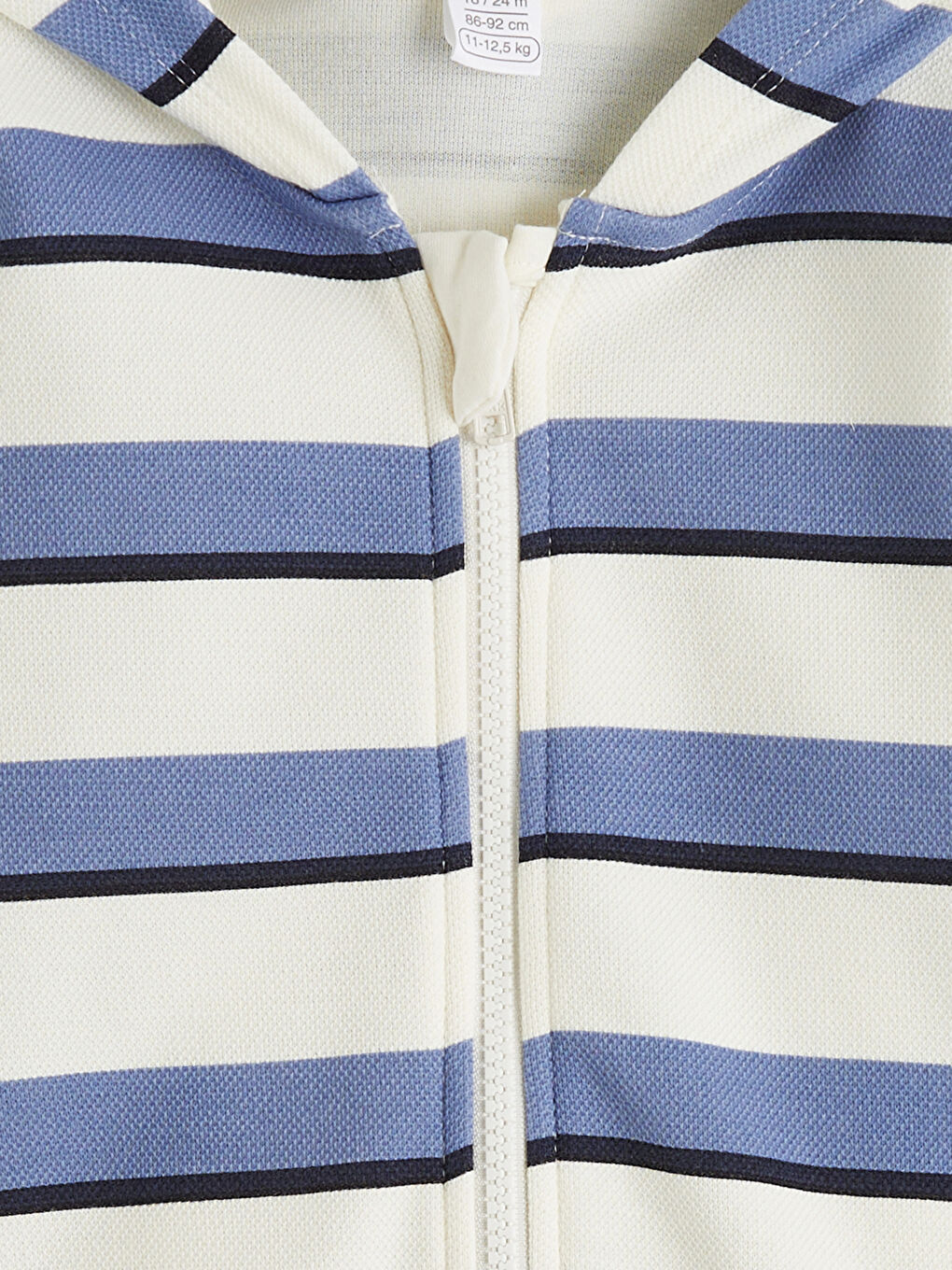 Ekru Çizgili Kapüşonlu Erkek Bebek 3'lü Takım-2
