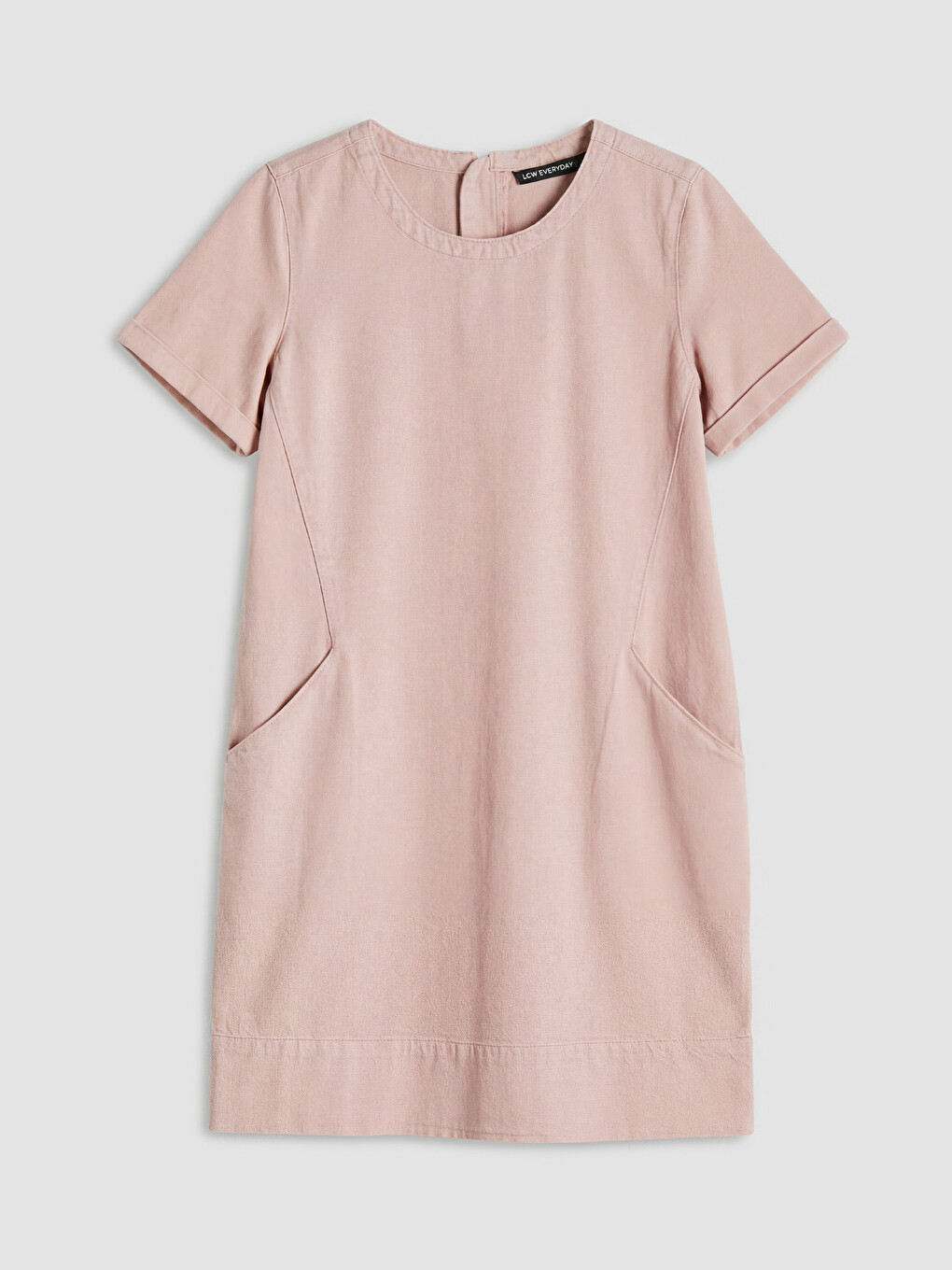 Crew Neck Denim Dress-4