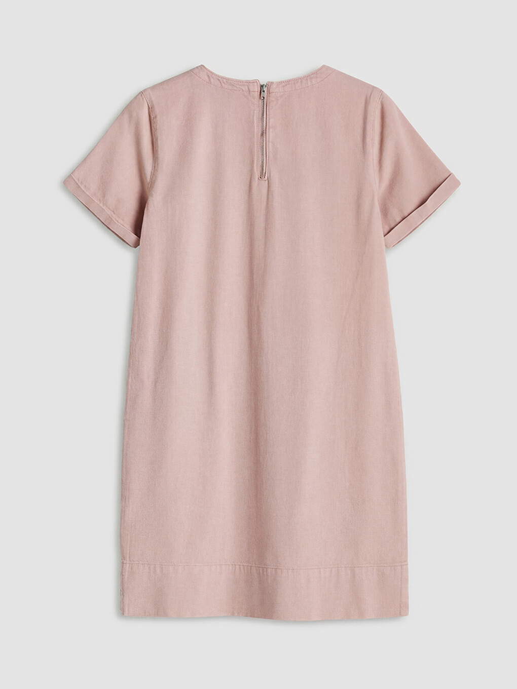 Crew Neck Denim Dress-5