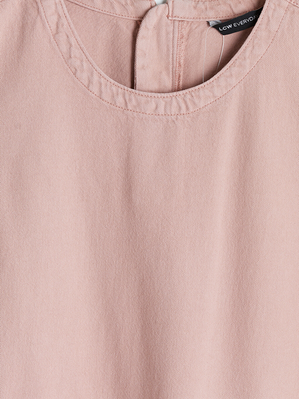 Crew Neck Denim Dress-6