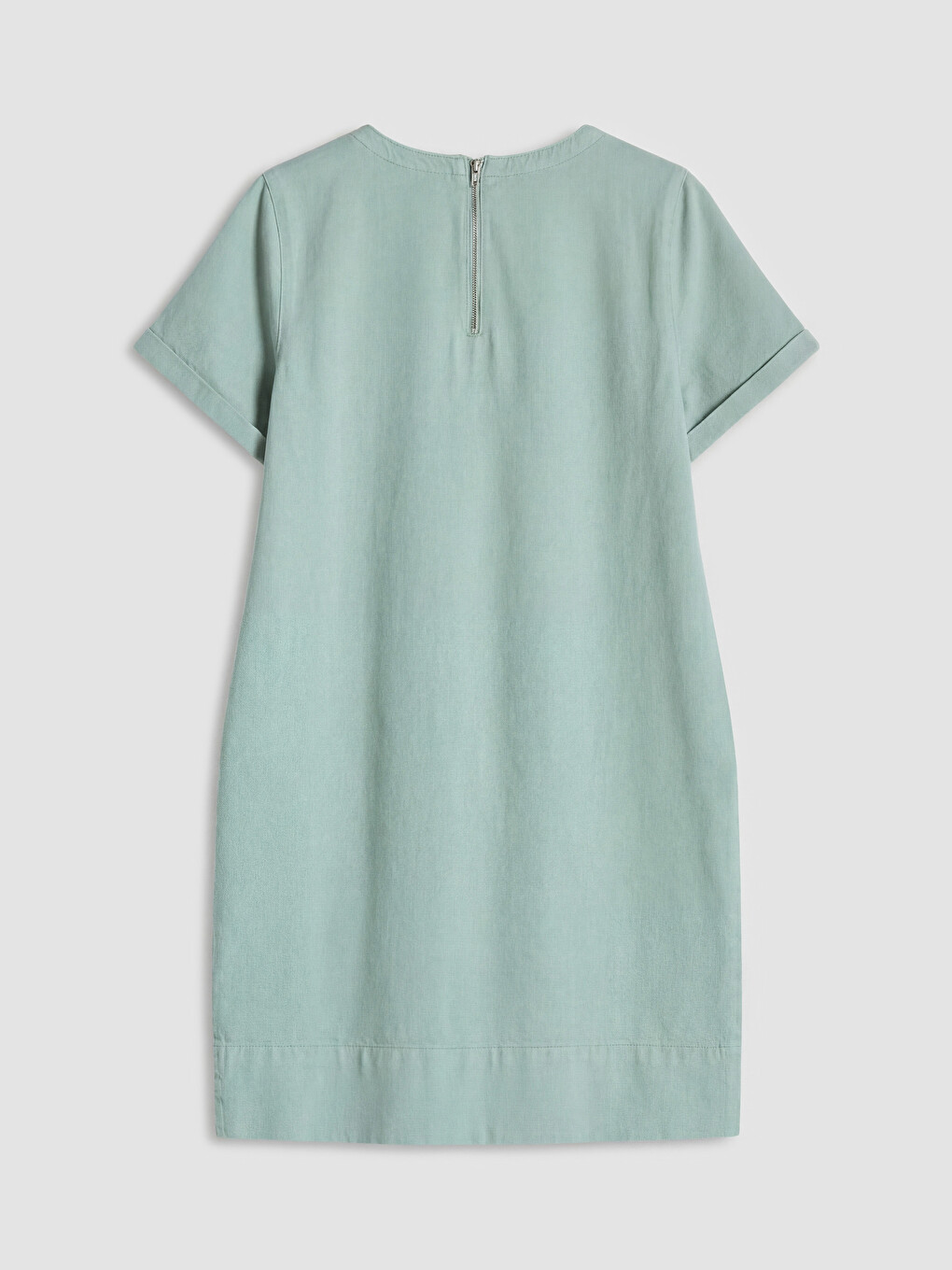 Crew Neck Denim Dress-5