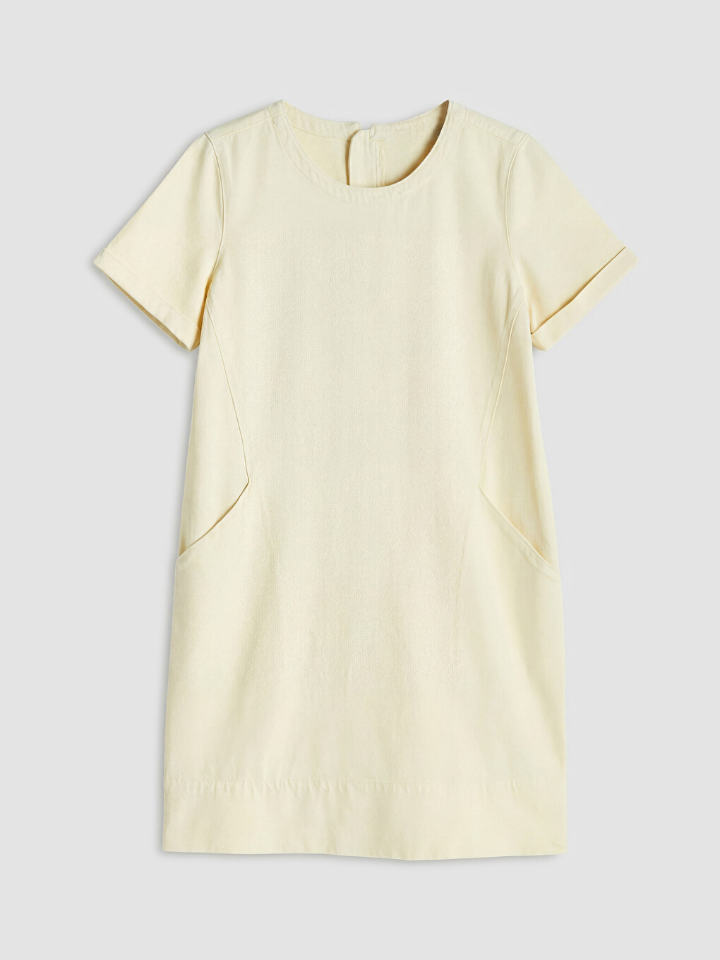 Crew Neck Denim Dress-4