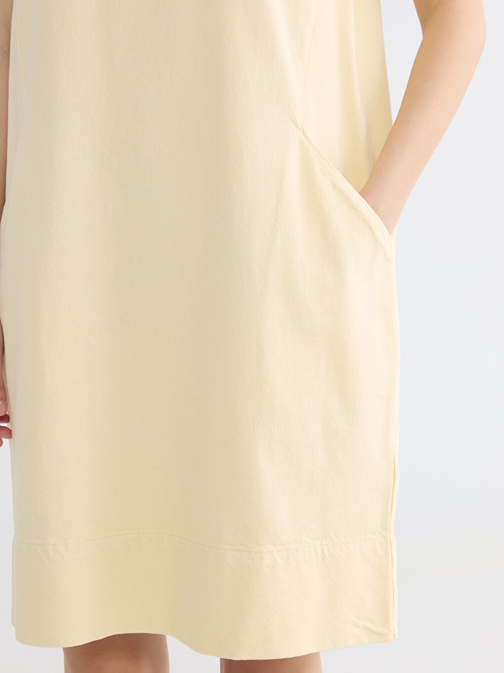Crew Neck Denim Dress-2