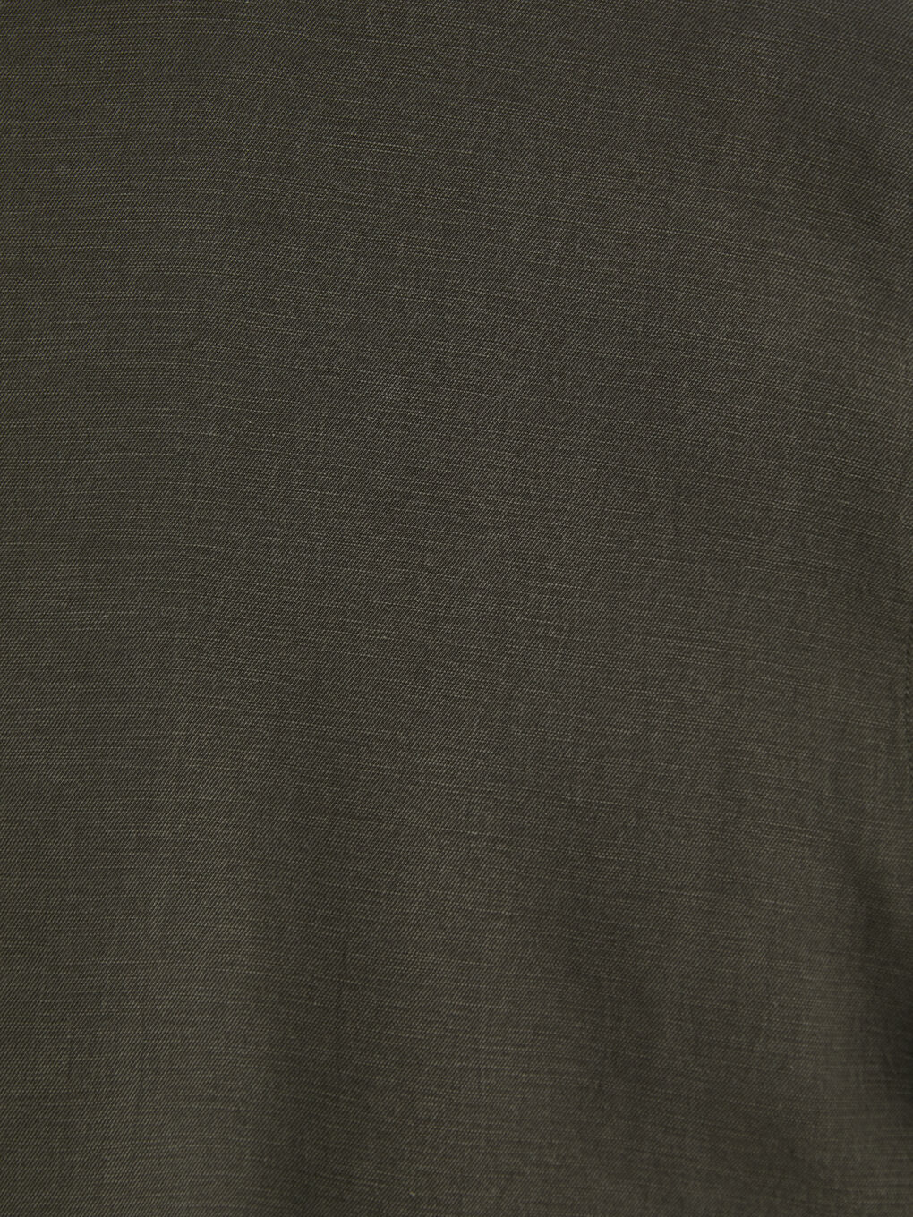 Haki Standart Kalıp Keten Görünümlü Erkek Gömlek-2