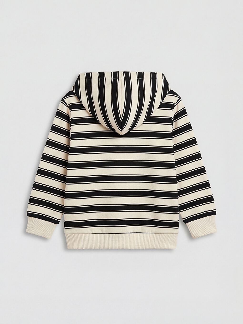 Antrasit Çizgili Erkek Bebek Kapüşonlu Fermuarlı Hırka-1