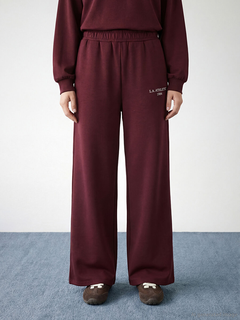 Mock Neck Embroidered Oversize Women's Sweatshirt Tunic-3