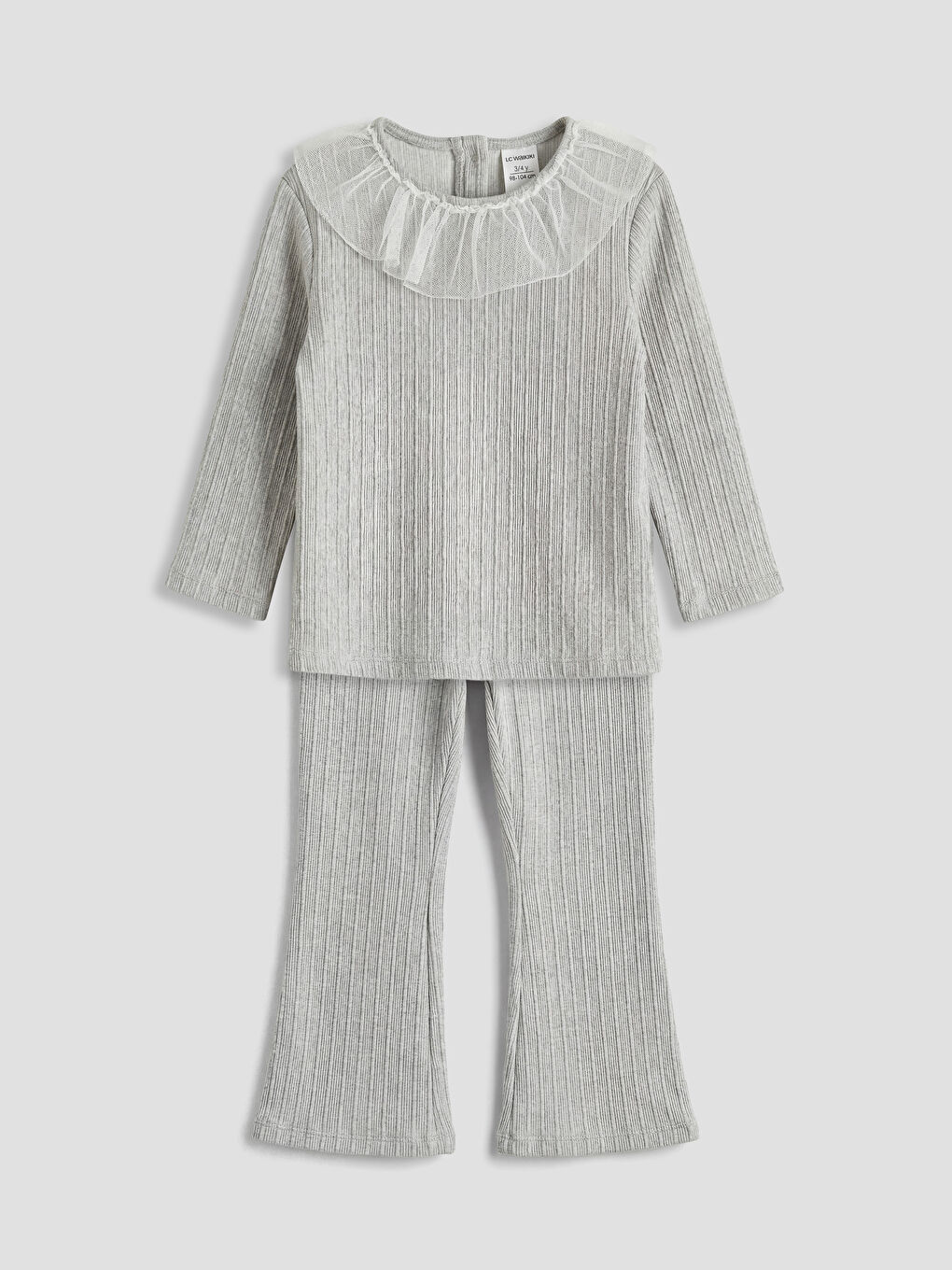 Gri Kız Çocuk Bluz ve İspanyol Paça Tayt