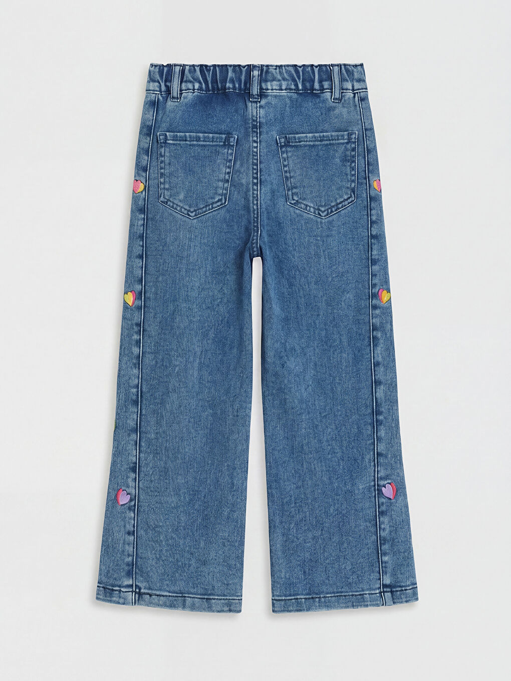 Heart Embroidered Girls' Jeans-1