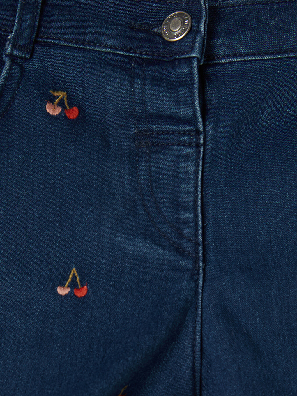 Embroidered Girls' Jean Shorts-1