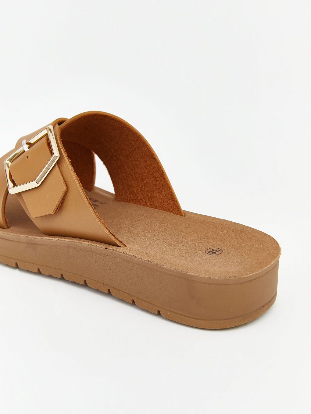 Bej Çapraz Bantlı Kadın Terlik-4