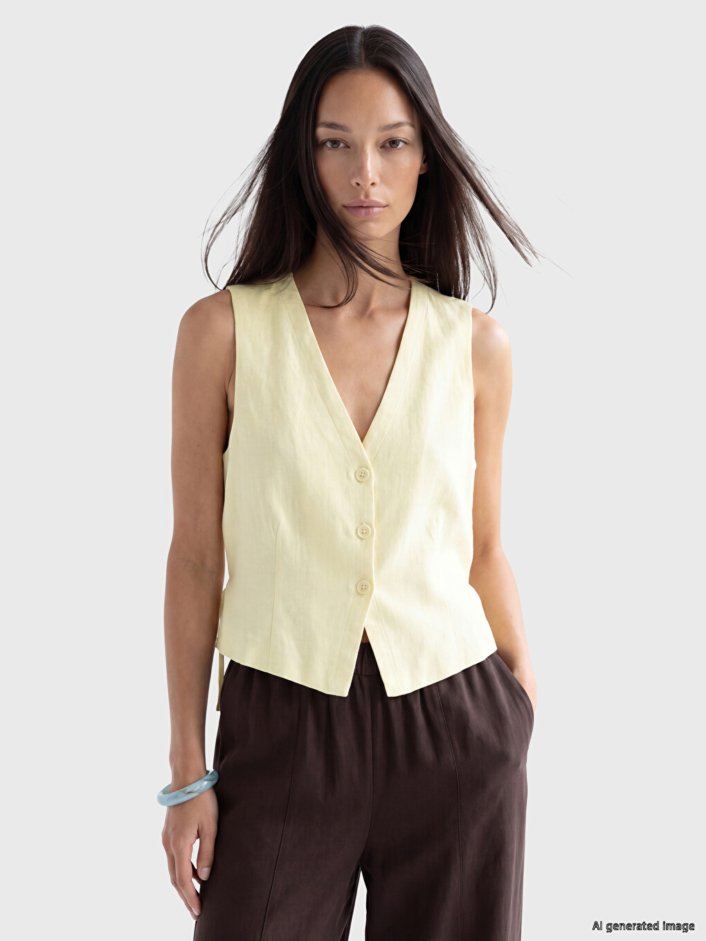 V Neck Women's Classic Waistcoat