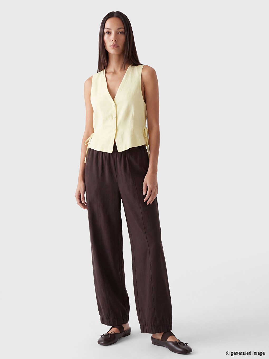 V Neck Women's Classic Waistcoat-1