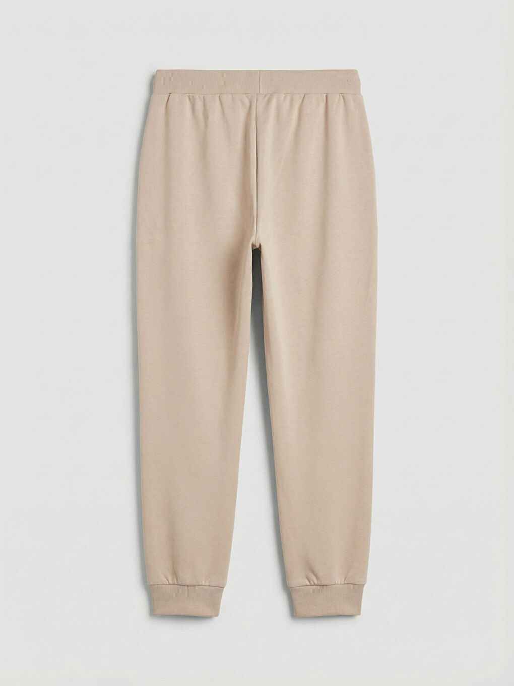 Bej Beli Lastikli Kadın Jogger Eşofman Altı-5