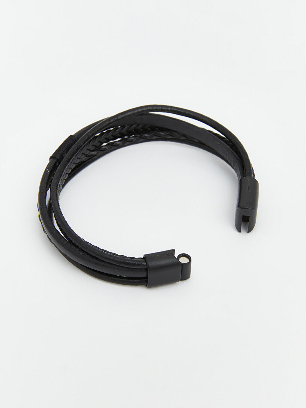 Siyah Örgü Desenli Erkek Bileklik-4