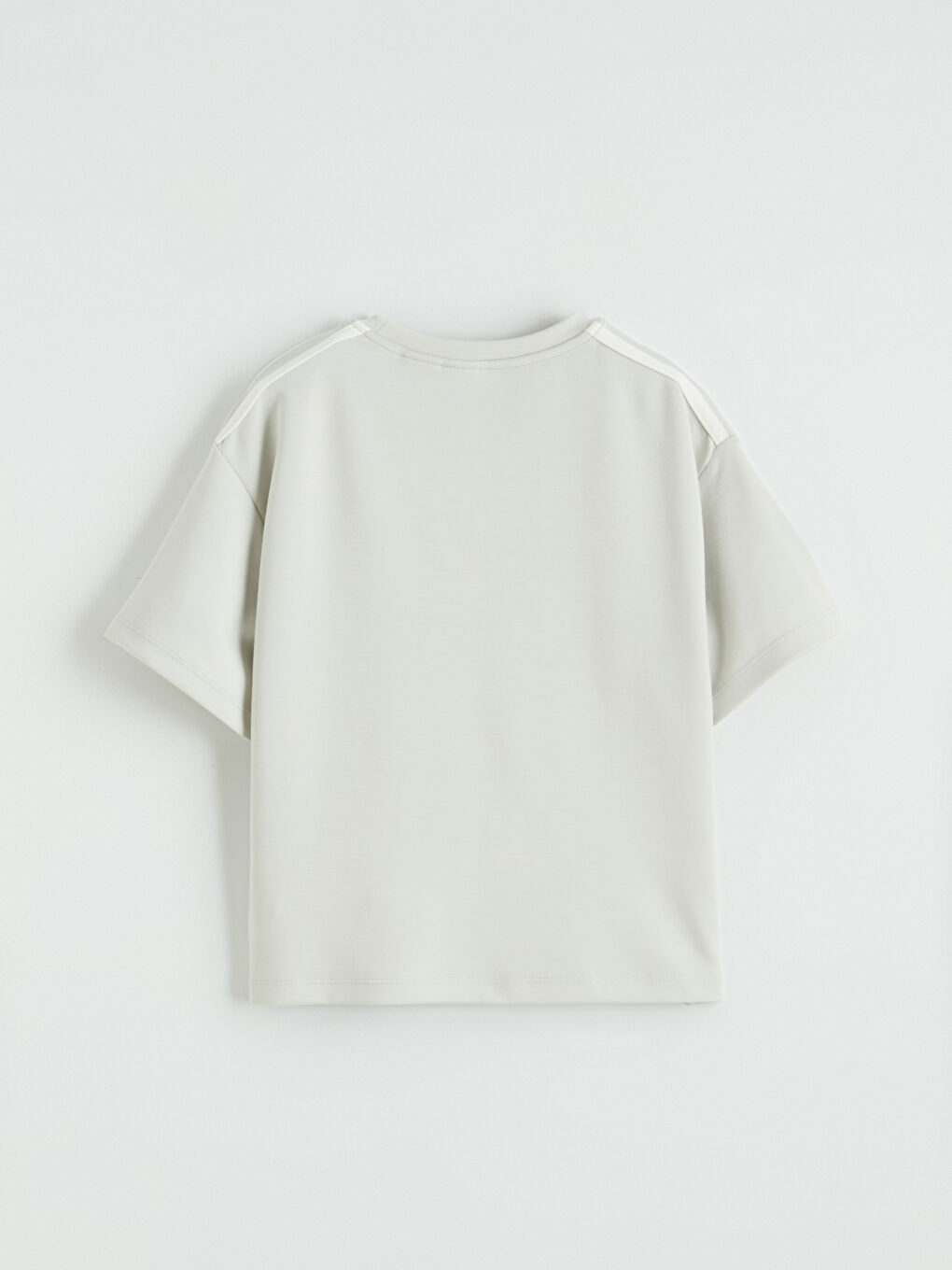 Gri Stitch ve Angel Baskılı Kız Çocuk Soft Touch Tişört-1