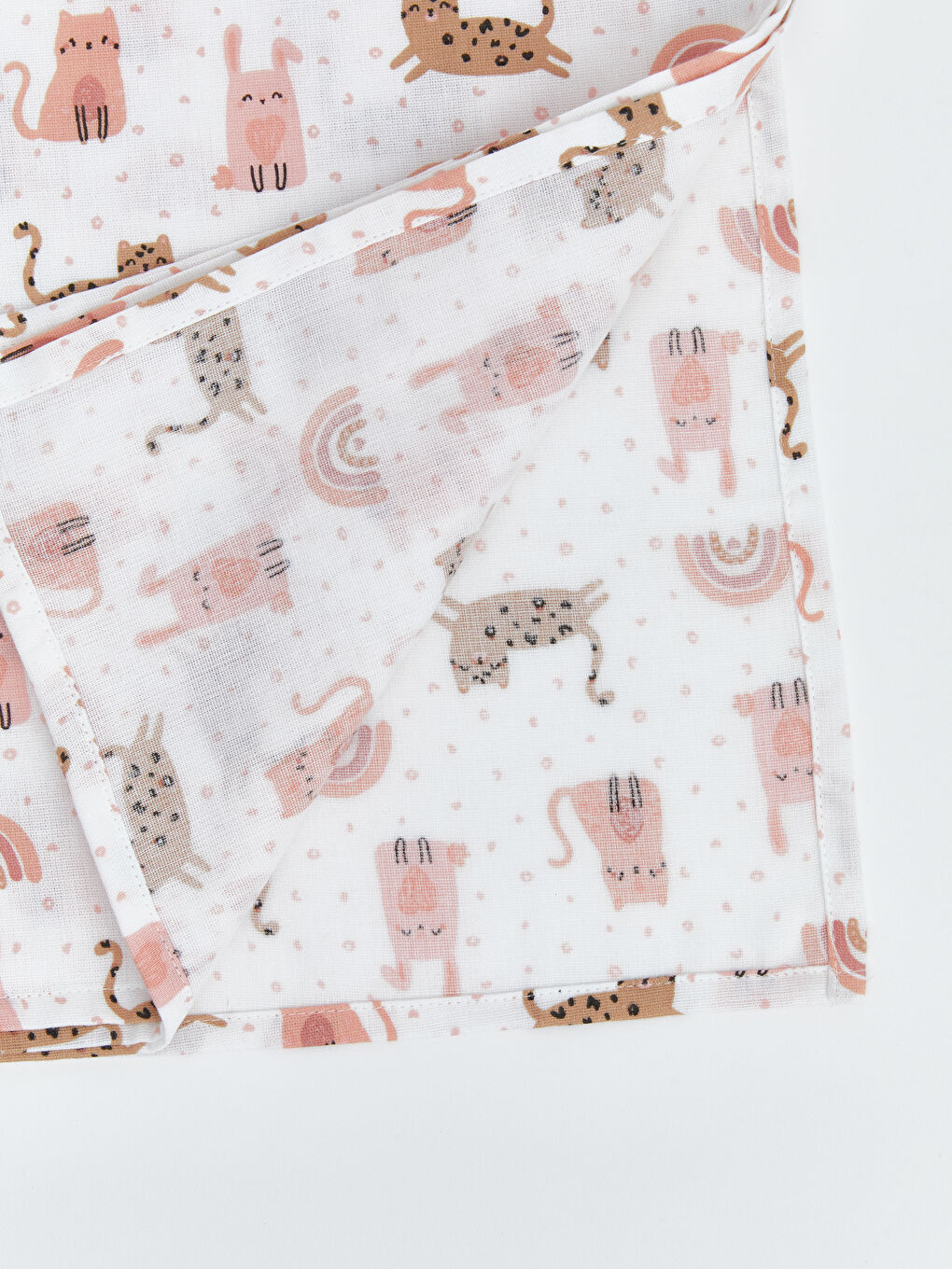 Ekru Baskılı Kız Bebek Müslin Örtü 80x90 cm-4