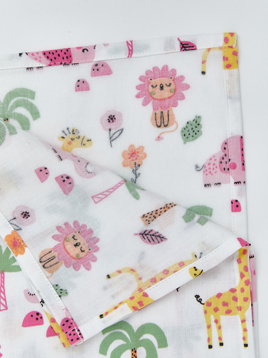 Ekru Baskılı Kız Bebek Müslin Örtü 80x90 cm-4