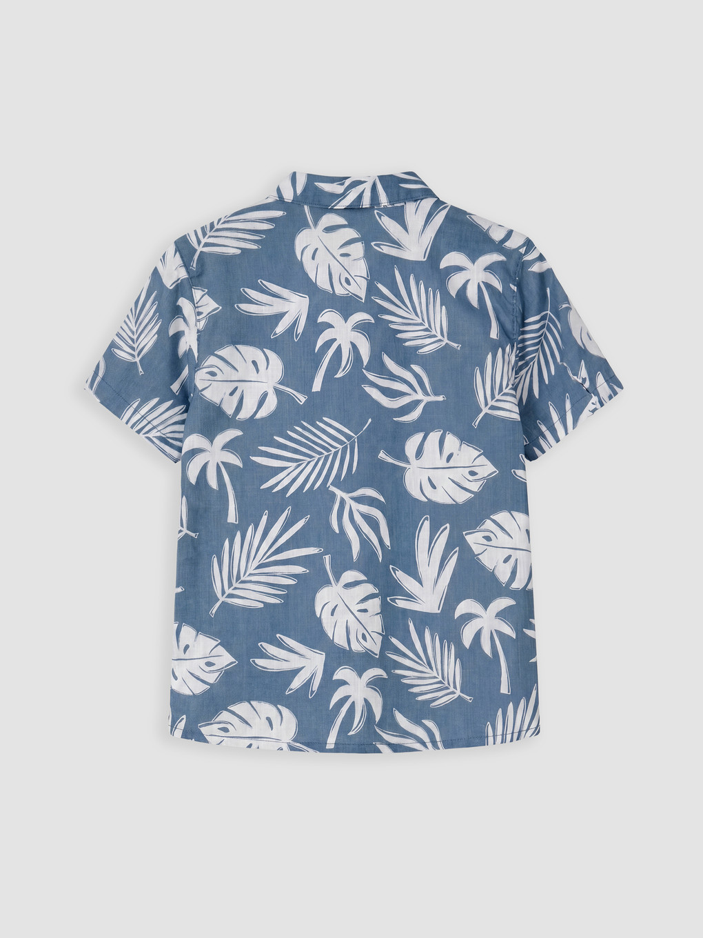 Leaf Patterned Boys' Shirt And Shorts Set-3