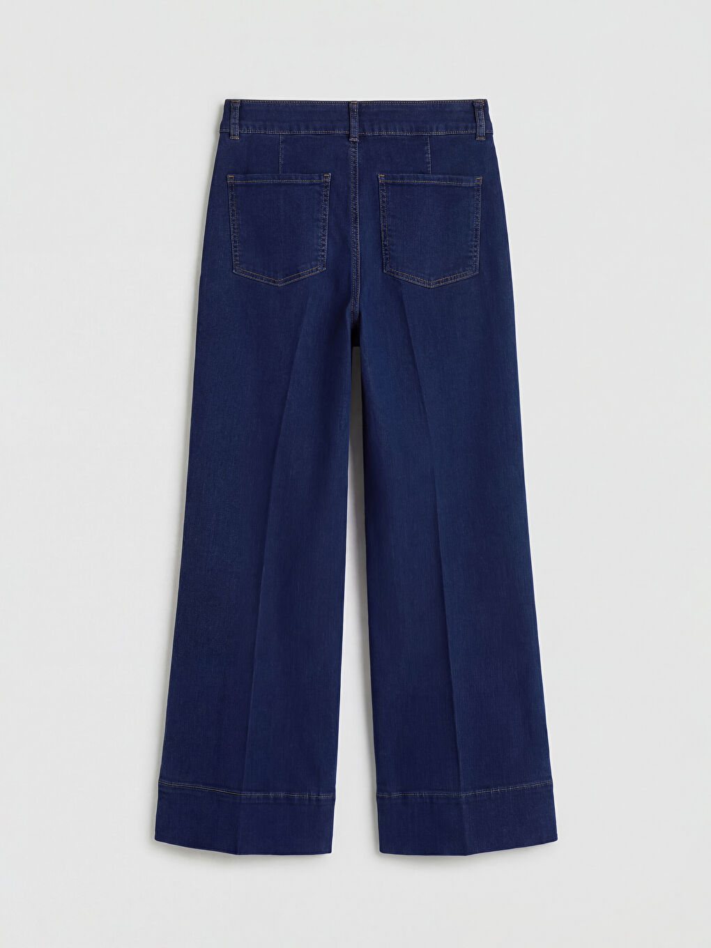 İndigo Yüksek Bel Wideleg Fit Kadın Jean Pantolon-5