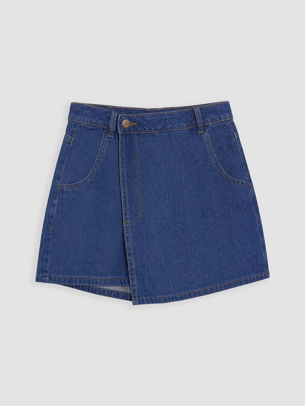 Woman Indigo Denim Overlay Shorts