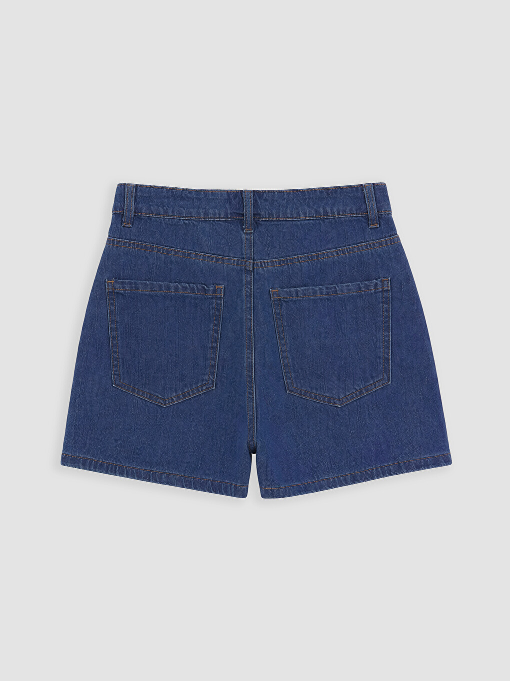 Woman Indigo Denim Overlay Shorts-2