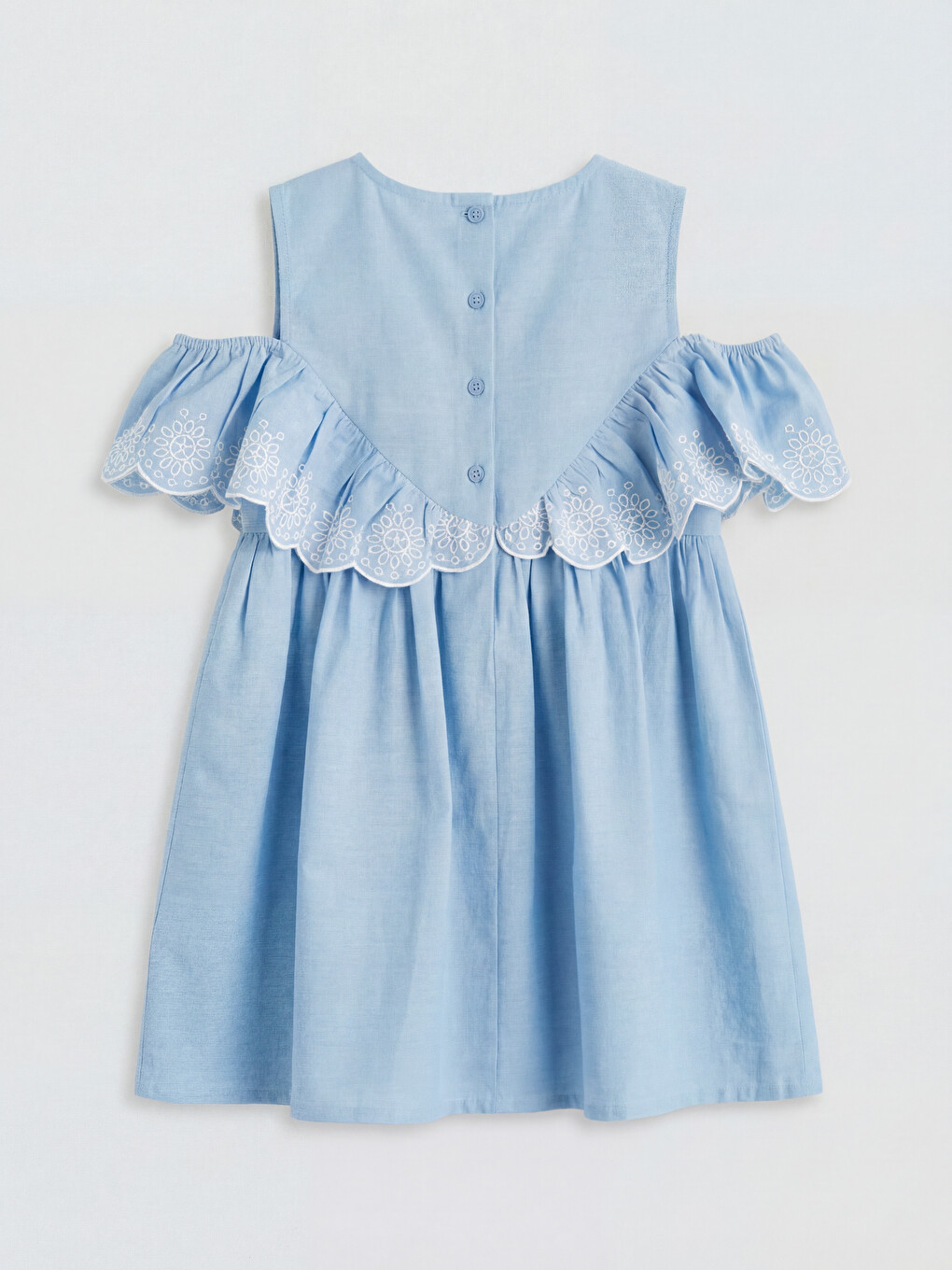 Mädchen Blau Kleid-1