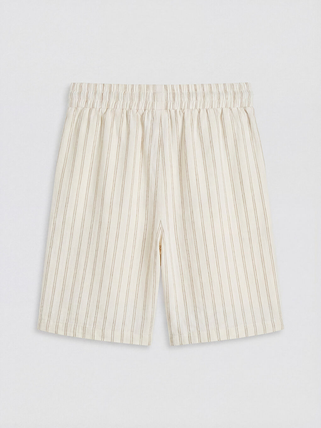 Elastic Waist Striped Women's Muslin Shorts-5
