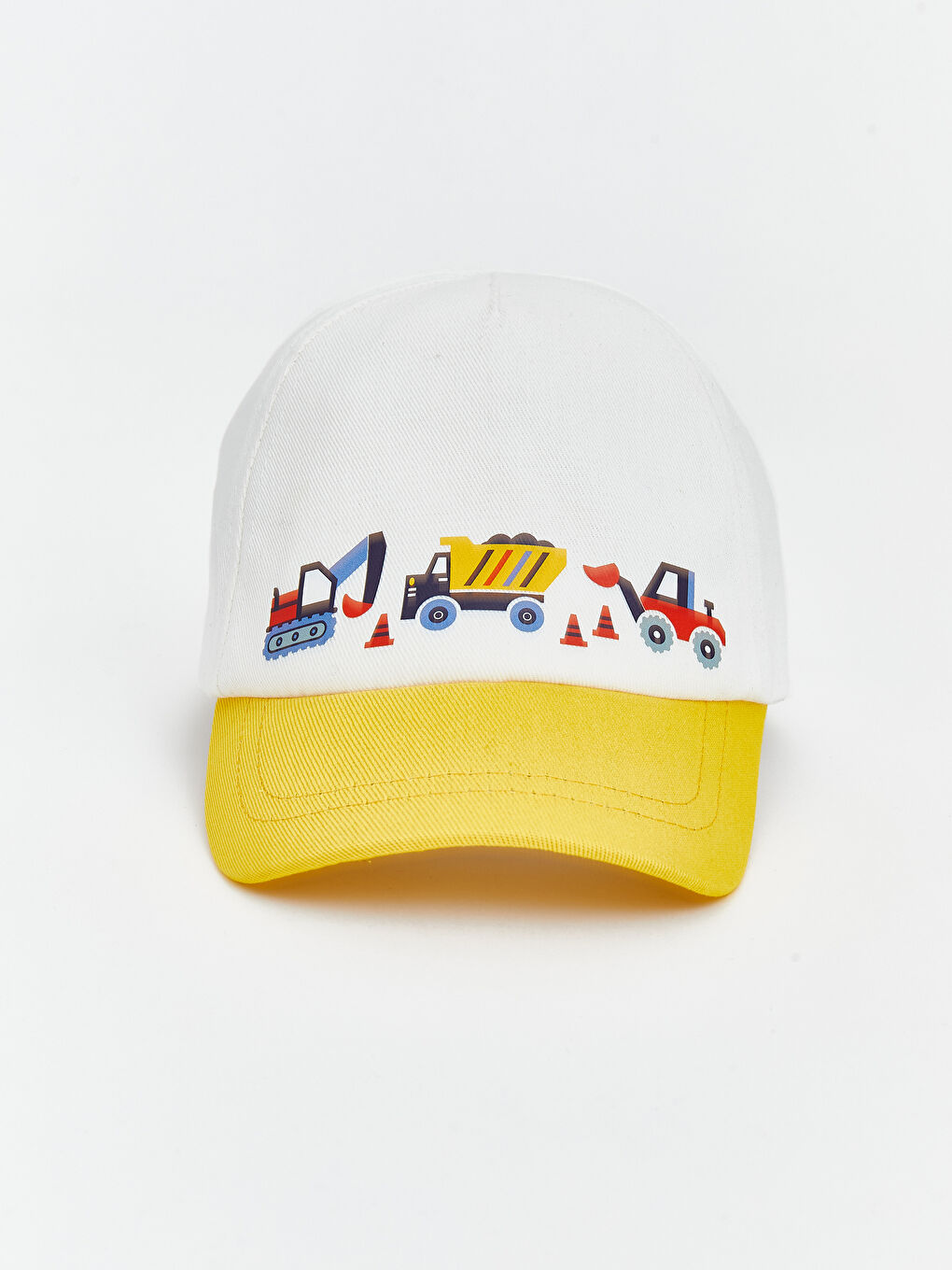 Ekru Baskılı Erkek Bebek Kep Şapka