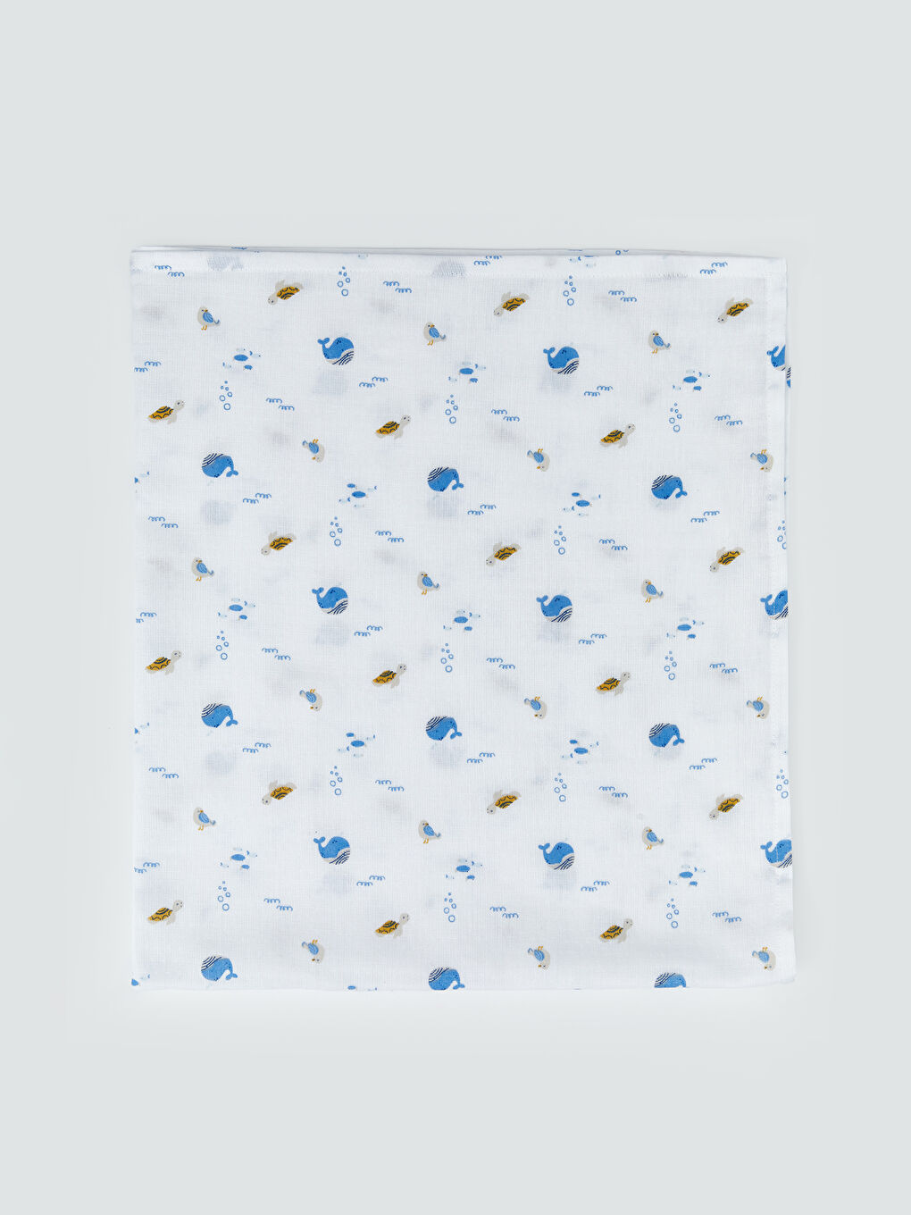 Ekru Baskılı Erkek Bebek Müslin Örtü 80x90 cm-2