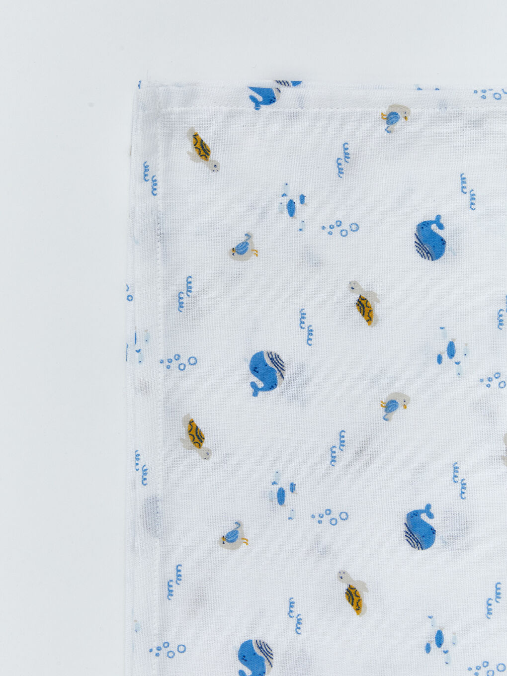 Ekru Baskılı Erkek Bebek Müslin Örtü 80x90 cm-4