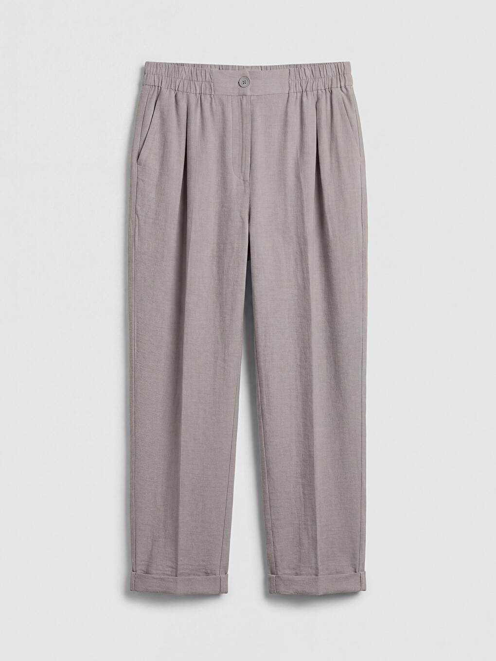 Elastic Waist Pleated Women's Dress Trousers-4