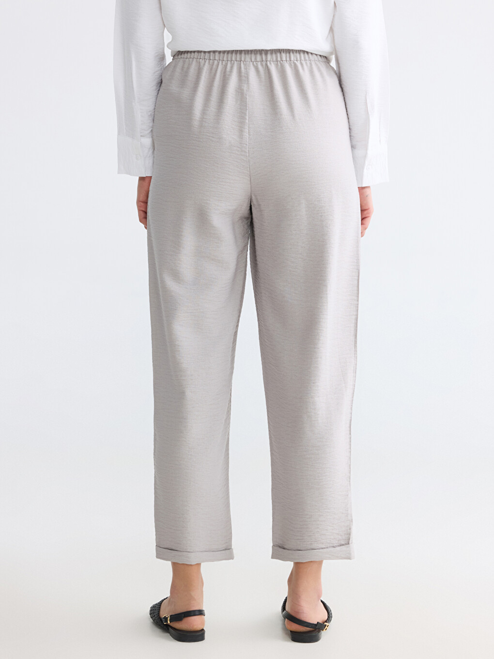 Elastic Waist Pleated Women's Dress Trousers-3