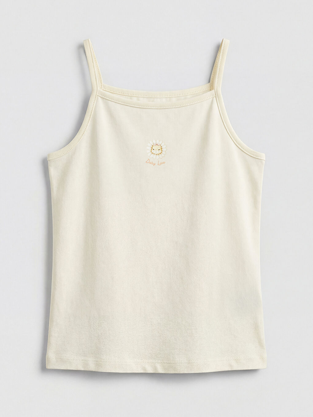 Pembe Kare Yaka Baskılı Kız Çocuk Atlet 2'li-3