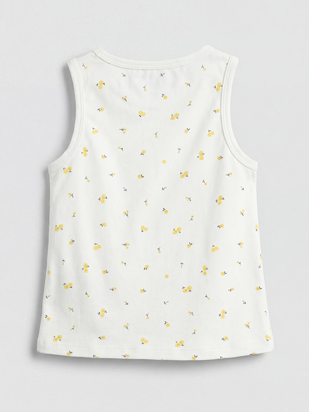 Ekru Bisiklet Yaka Çiçekli Kız Çocuk Atlet 2'li-2