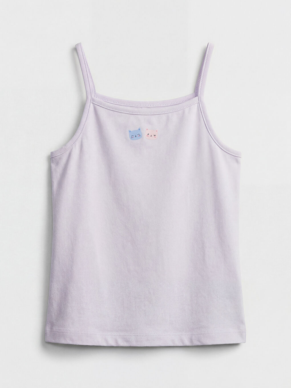 Pembe Baskılı İp Askılı Kız Çocuk Atlet 2'li-1