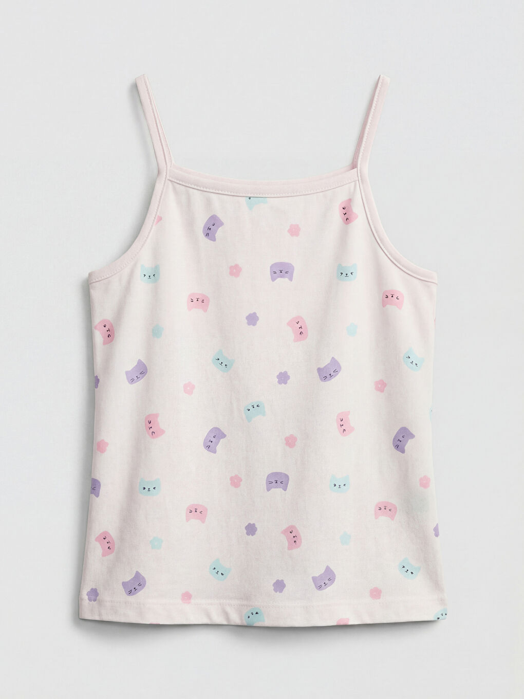 Pembe Baskılı İp Askılı Kız Çocuk Atlet 2'li-4