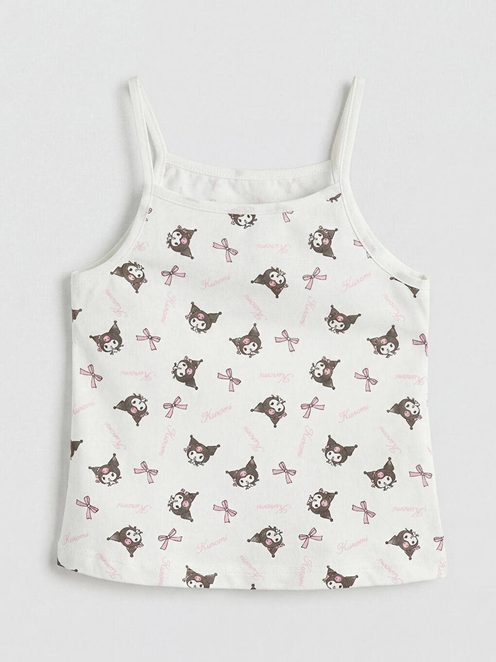 Pembe İp Askılı Kuromi Baskılı Kız Çocuk Atlet