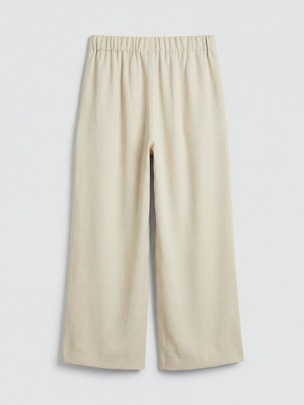 Bej Wideleg Pileli Kız Çocuk Gabardin Pantolon-1