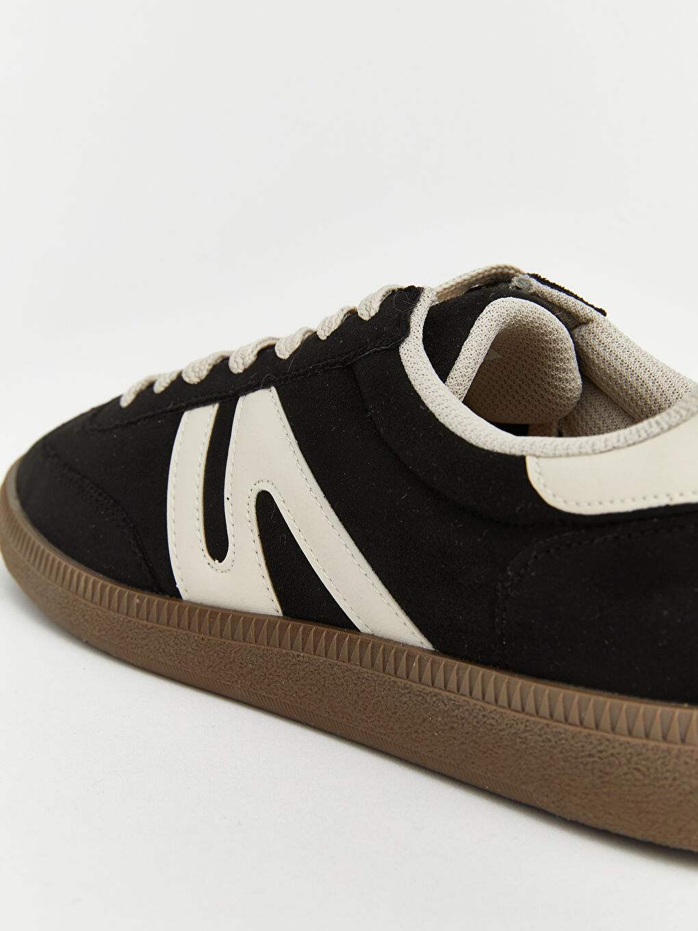 Siyah Kauçuk Tabanlı Süet Görünümlü Erkek Sneaker-4