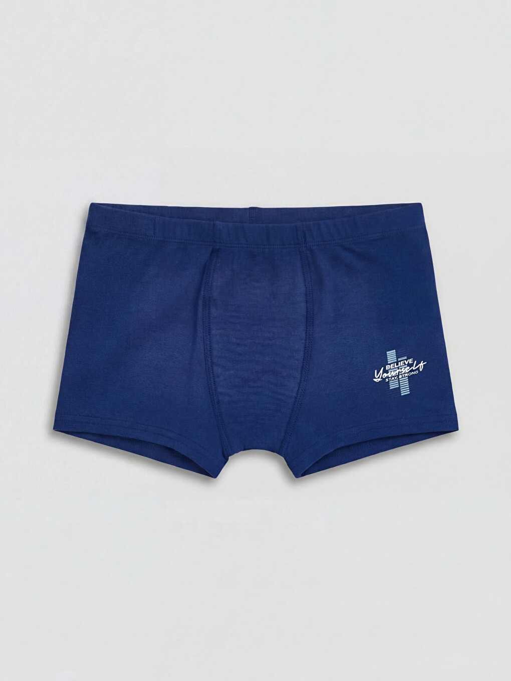Mavi Beli Lastikli Erkek Çocuk 3'lü Boxer-1