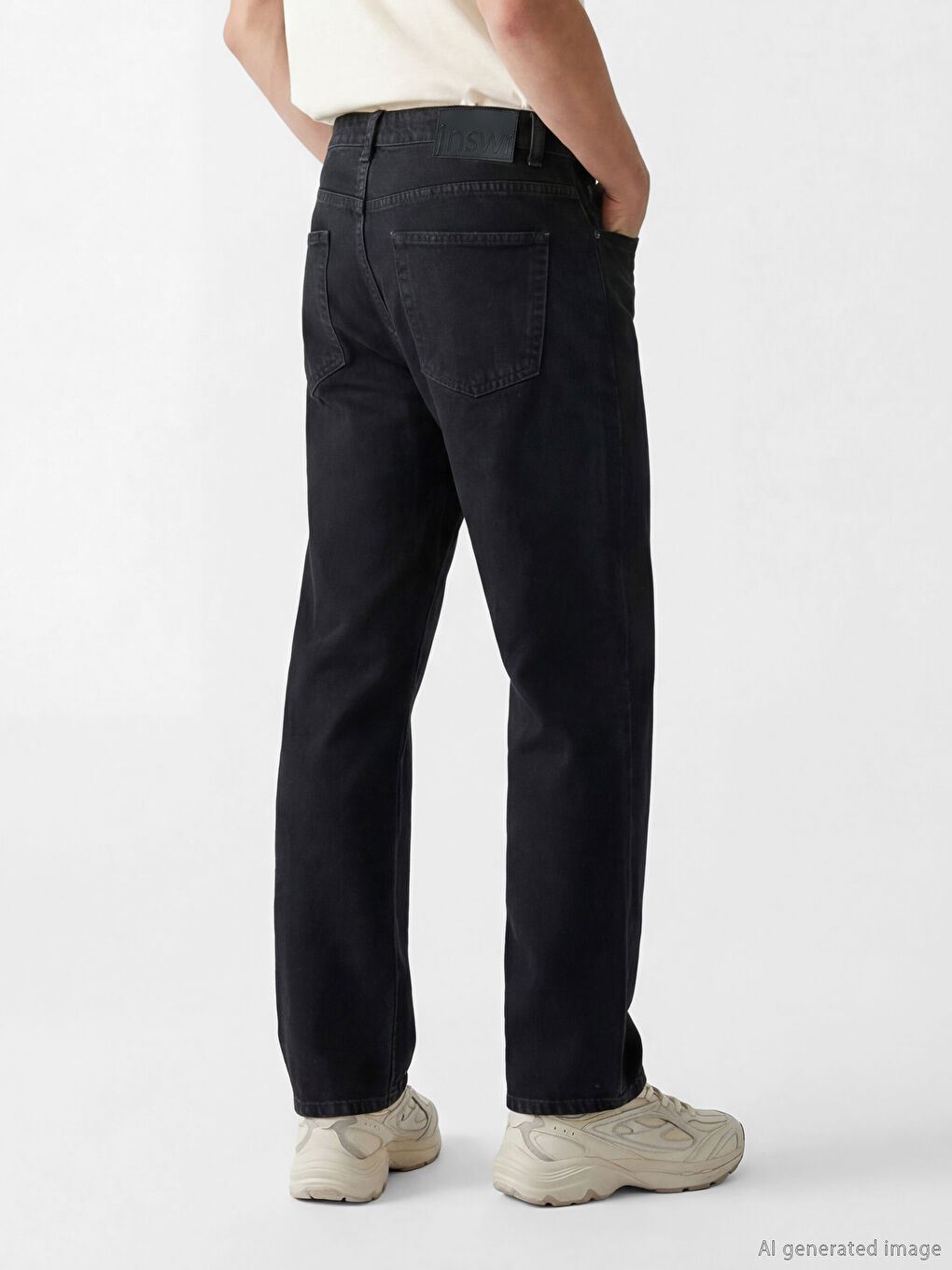 Siyah Flare Erkek Jean Pantolon-2