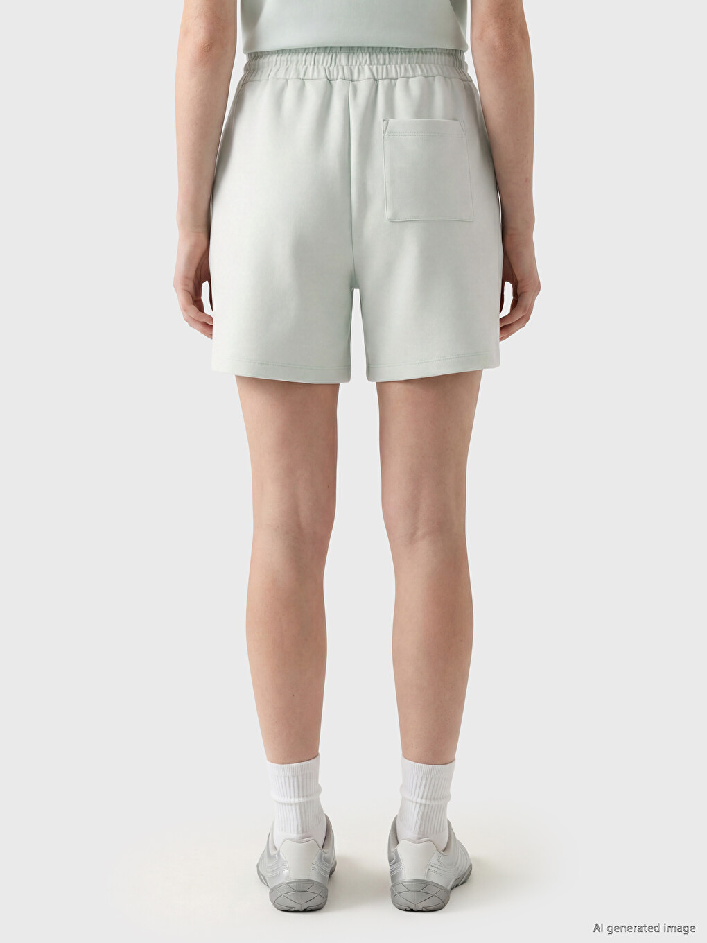 Yeşil Soft Touch Kadın Şort-3