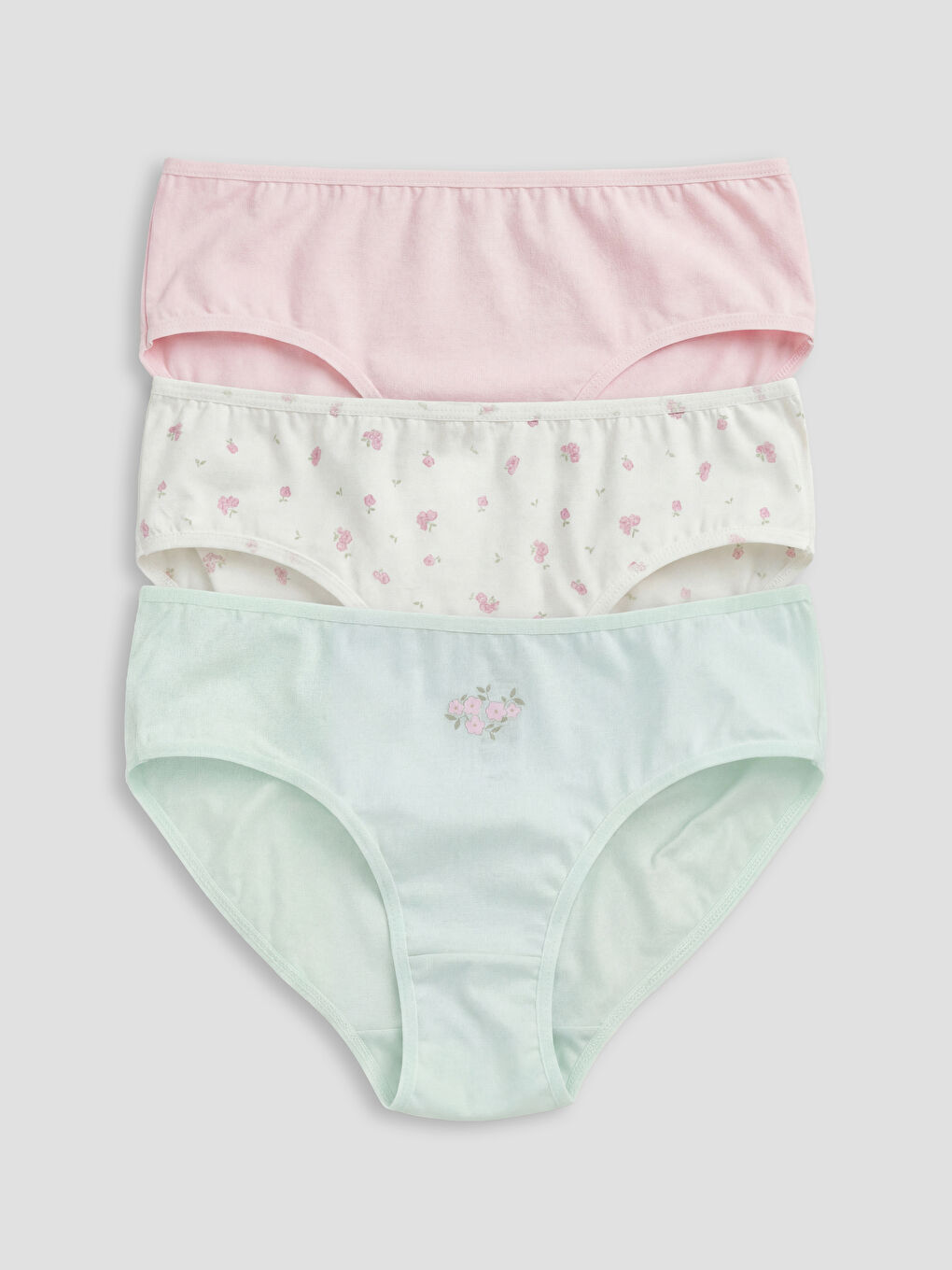 Ekru Desenli Kız Çocuk Külot 3'lü