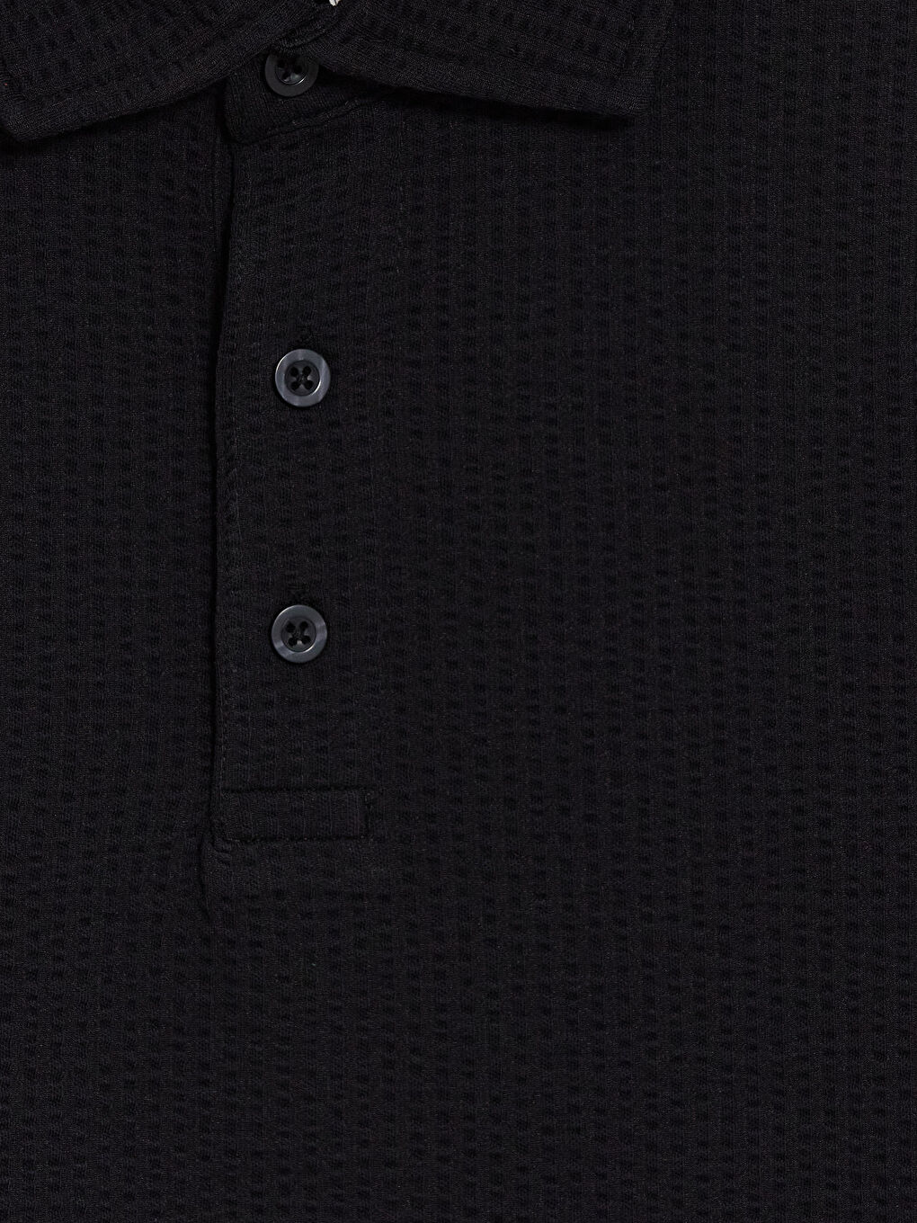 Siyah Polo Yaka Triko Erkek Tişört-2